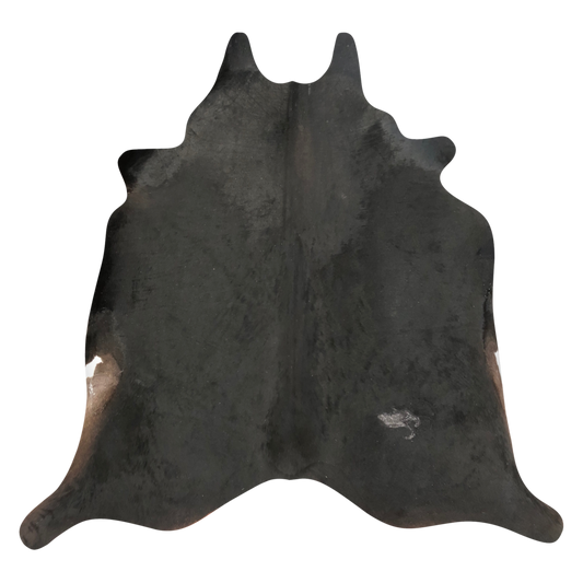 Natural Brazilian cowhide rug in Espresso & Ivory with Exotic markings, 220 x 240 cm