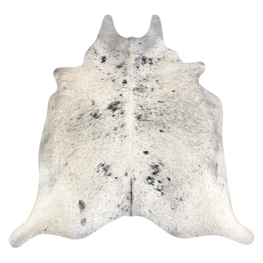 Natural Brazilian cowhide rug in Ivory, Espresso & Taupe with Exotic markings, 214 x 242 cm