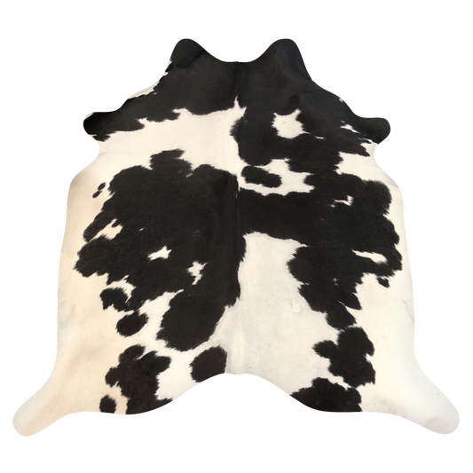 Natural Brazilian cowhide rug in Espresso & Ivory with Exotic markings, 200 x 238 cm