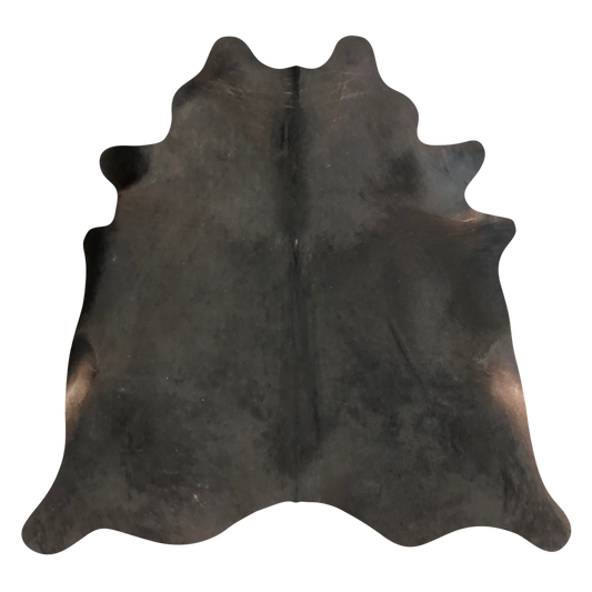 Natural Brazilian cowhide rug in Espresso with a solid, even tone, 212 x 234 cm