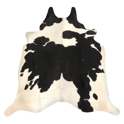 Natural Brazilian cowhide rug in Espresso & Ivory with Exotic markings, 214 x 240 cm