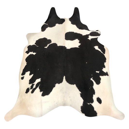 Natural Brazilian cowhide rug in Espresso & Ivory with Exotic markings, 214 x 240 cm