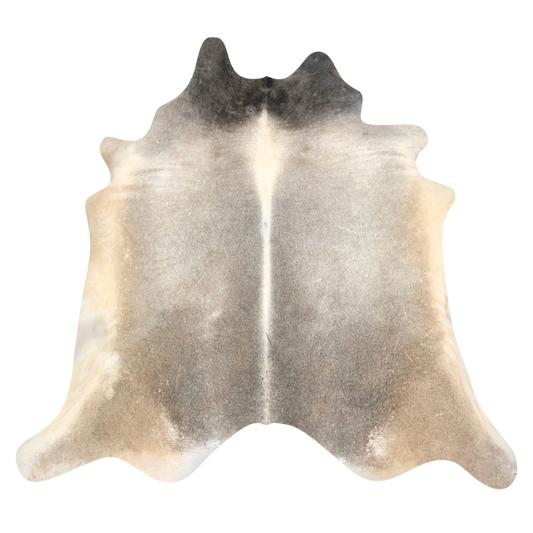 Natural Brazilian cowhide rug in Taupe, Beige & Ivory with Exotic markings, 230 x 250 cm