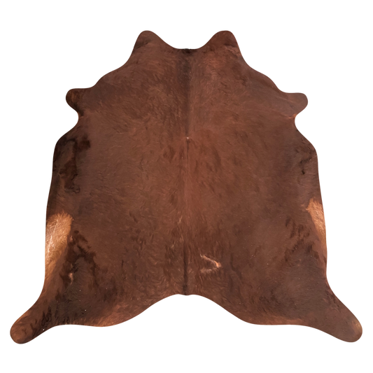 Natural Brazilian cowhide rug in Mocha with a solid, even tone, 228 x 234 cm