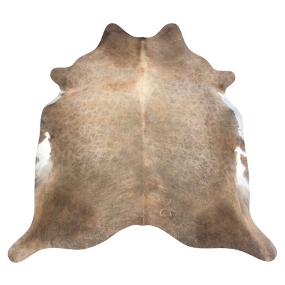 Natural Brazilian cowhide rug in Caramel & Ivory with Exotic markings, 213 x 240 cm