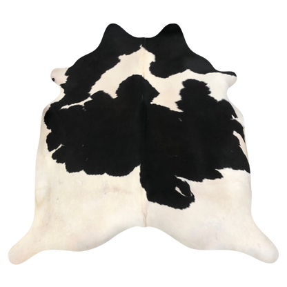 Natural Brazilian cowhide rug in Espresso & Ivory with Holstein markings, 210 x 235 cm