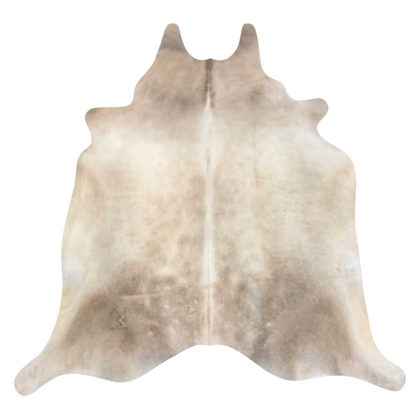 Natural Brazilian cowhide rug in Beige & Ivory with Exotic markings, 216 x 239 cm