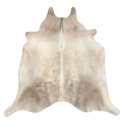 Natural Brazilian cowhide rug in Beige & Ivory with Exotic markings, 216 x 239 cm