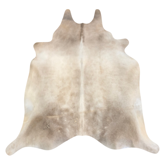 Natural Brazilian cowhide rug in Beige & Ivory with Exotic markings, 216 x 239 cm