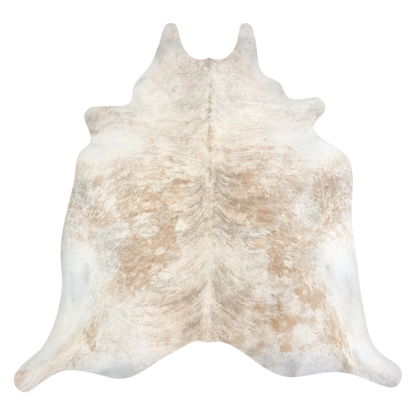Natural Brazilian cowhide rug in Caramel, Taupe & Ivory with Brindle markings, 205 x 234 cm
