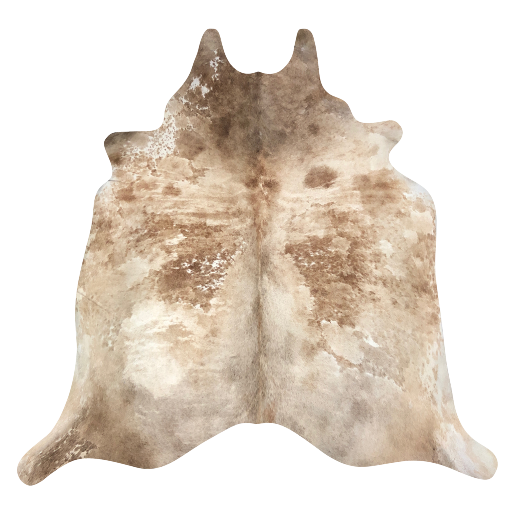 Natural Brazilian cowhide rug in Caramel & Ivory with Exotic markings, 200 x 230 cm