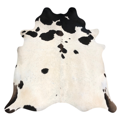Natural Brazilian cowhide rug in Beige, Espresso & Taupe with Exotic markings, 212 x 228 cm