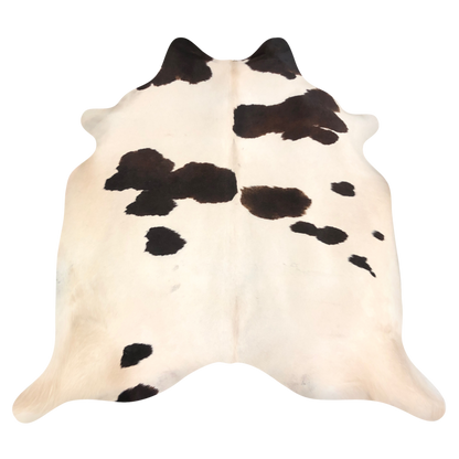 Natural Brazilian cowhide rug in Beige & Espresso with Exotic markings, 220 x 250 cm