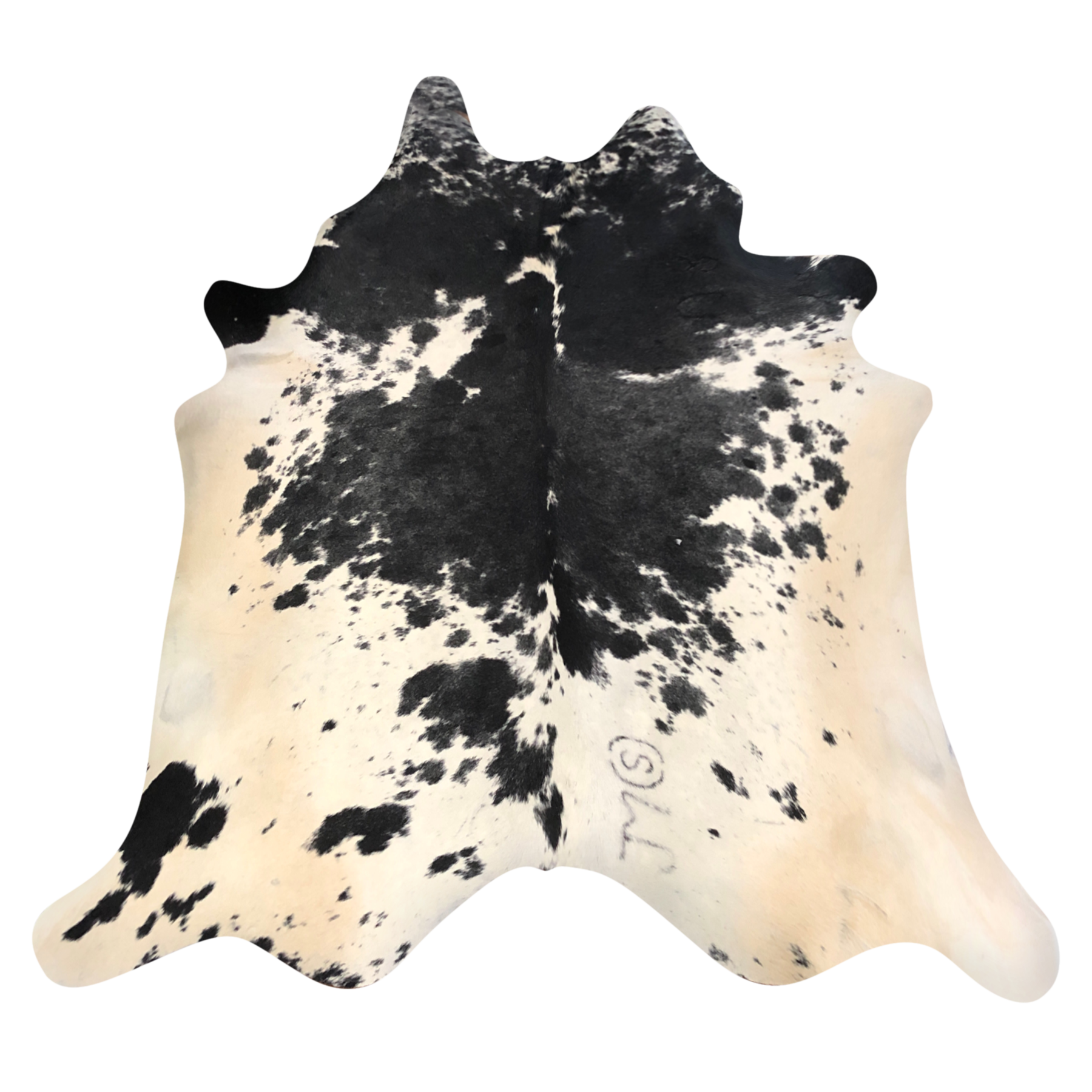 Natural Brazilian cowhide rug in Espresso, Beige & Ivory with Exotic markings, 214 x 240 cm