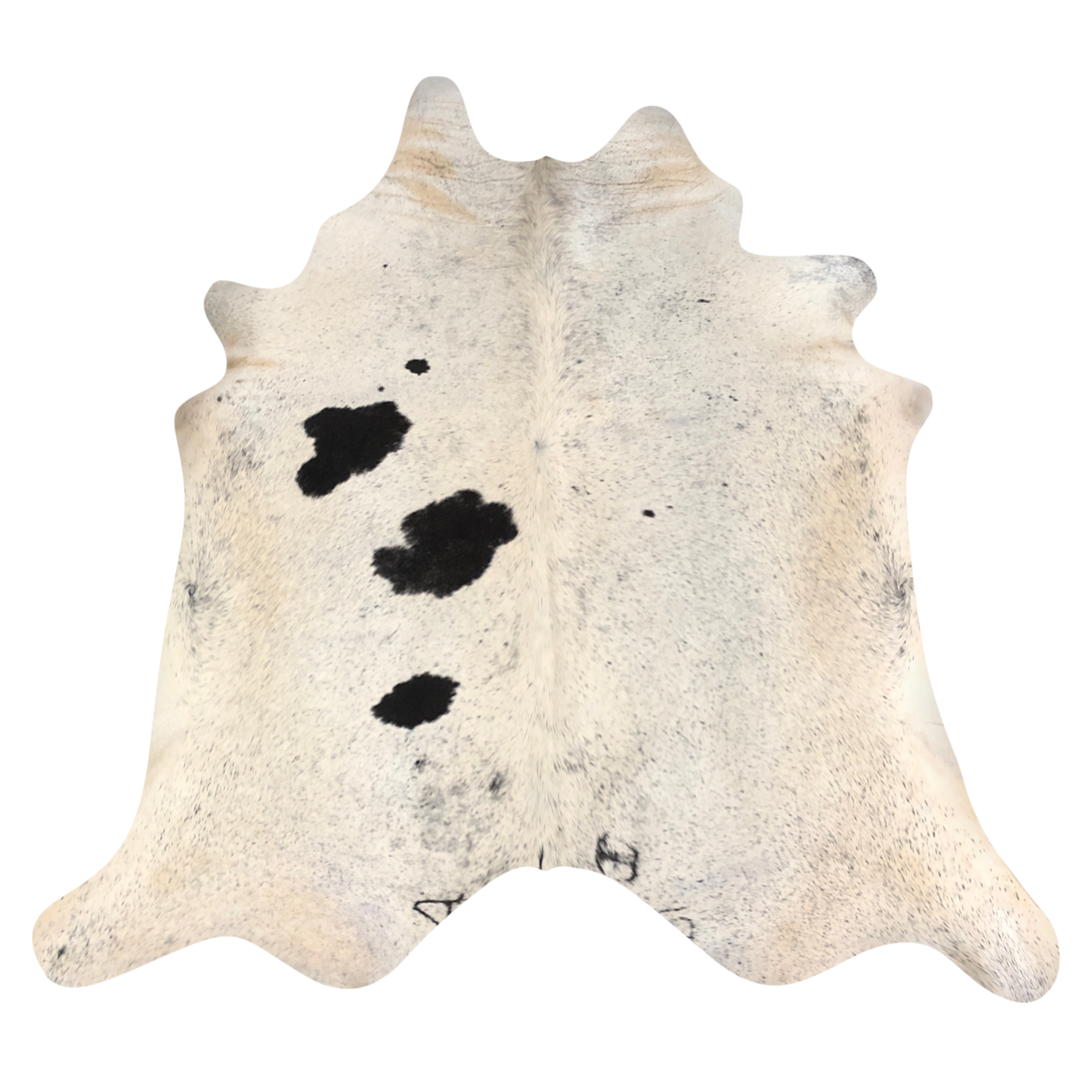 Natural Brazilian cowhide rug in Beige, Taupe & Espresso with Exotic markings, 200 x 231 cm