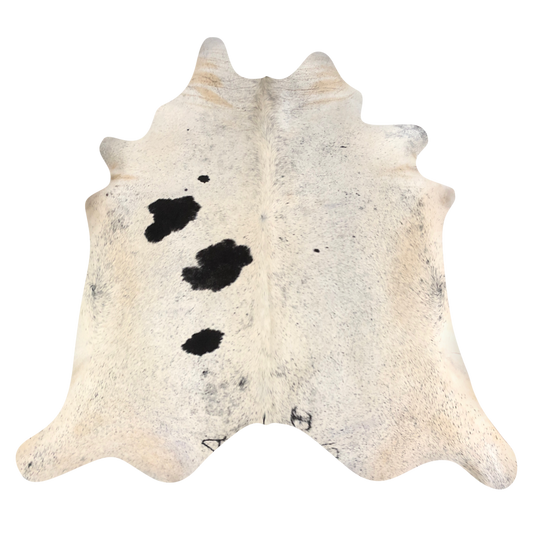 Natural Brazilian cowhide rug in Beige, Taupe & Espresso with Exotic markings, 200 x 231 cm