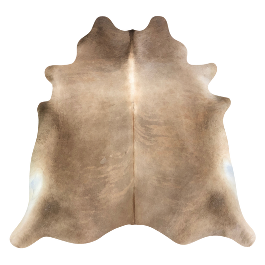 Natural Brazilian cowhide rug in Caramel & Ivory with Exotic markings, 208 x 240 cm