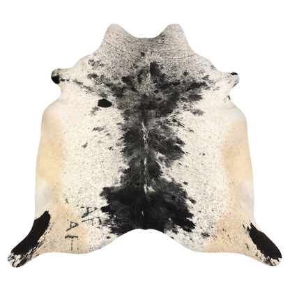Natural Brazilian cowhide rug in Espresso, Ivory & Beige with Exotic markings, 210 x 230 cm
