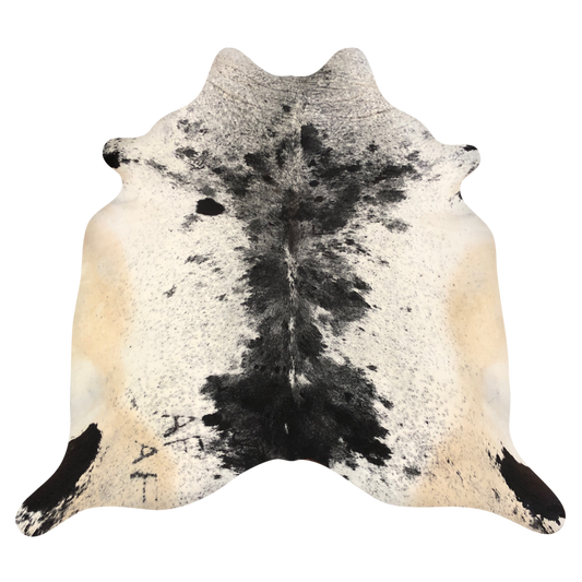 Natural Brazilian cowhide rug in Espresso, Ivory & Beige with Exotic markings, 210 x 230 cm