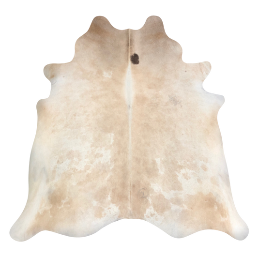 Natural Brazilian cowhide rug in Beige, Ivory & Espresso with Exotic markings, 224 x 216 cm