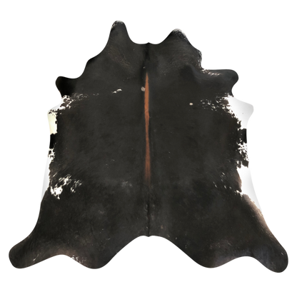 Natural Brazilian cowhide rug in Espresso, Mocha & Ivory with Exotic markings, 204 x 243 cm