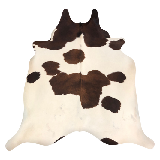 Natural Brazilian cowhide rug in Espresso, Mocha & Chocolate with Exotic markings, 213 x 237 cm