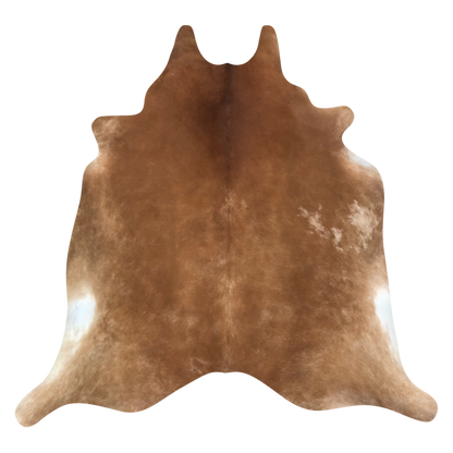 Natural Brazilian cowhide rug in Mocha & Ivory with Exotic markings, 208 x 240 cm