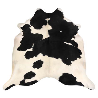 Natural Brazilian cowhide rug in Espresso & Ivory with Exotic markings, 190 x 228 cm