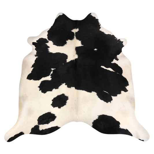 Natural Brazilian cowhide rug in Espresso & Ivory with Exotic markings, 190 x 228 cm