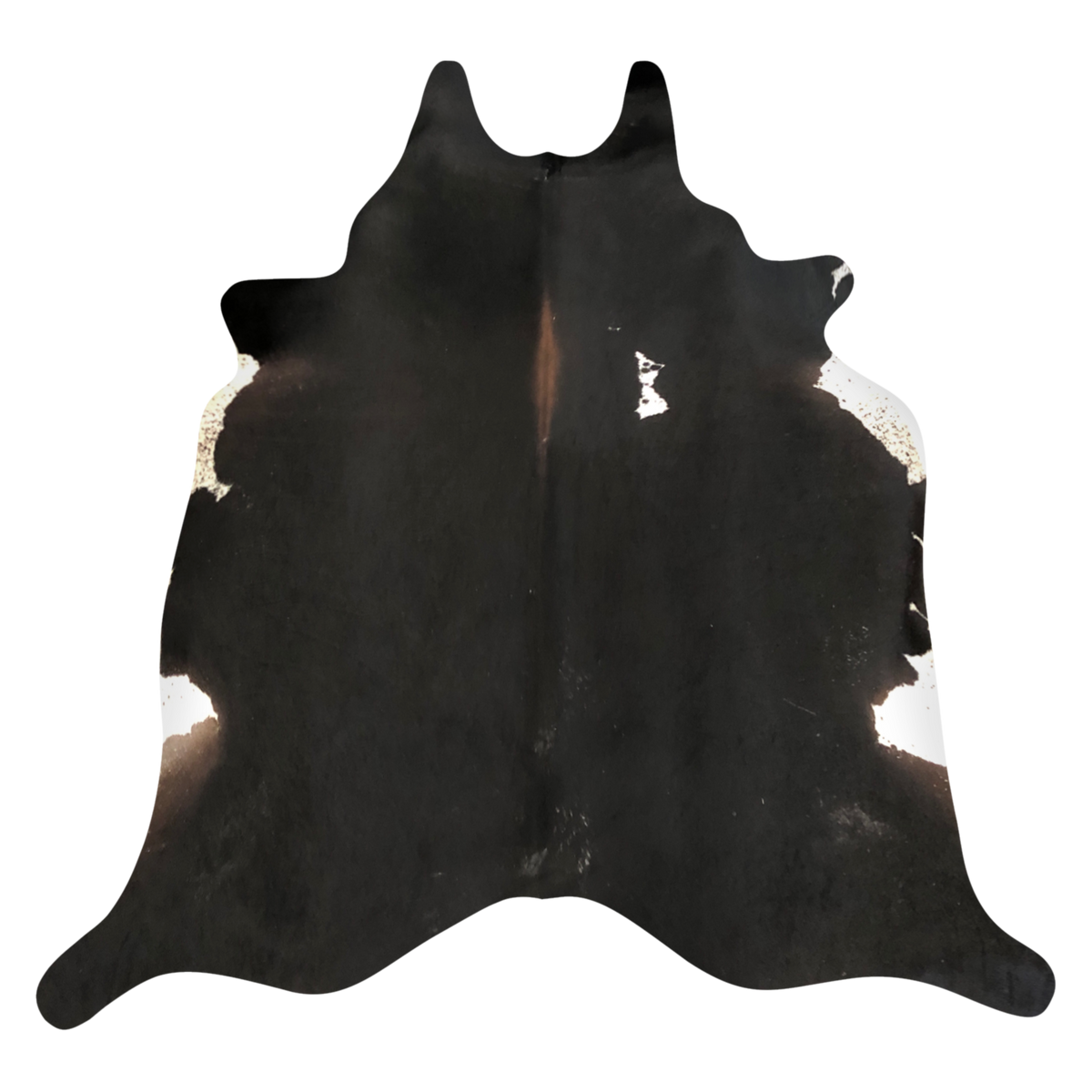 Natural Brazilian cowhide rug in Espresso, Ivory & Mocha with exotic markings, 208 x 244 cm
