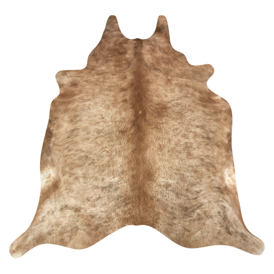 Natural Brazilian cowhide rug in Caramel & Ivory with Exotic markings, 204 x 250 cm