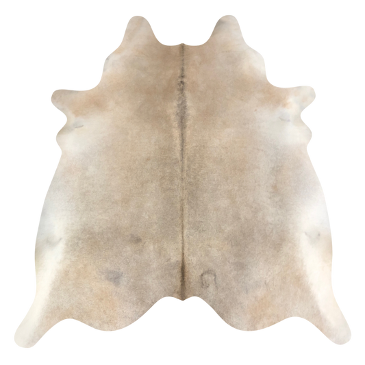 Natural Brazilian cowhide rug in Beige & Ivory with Exotic markings, 218 x 235 cm