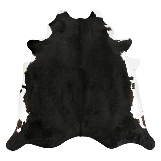 Natural Brazilian cowhide rug in Espresso & Ivory with Exotic markings, 207 x 238 cm