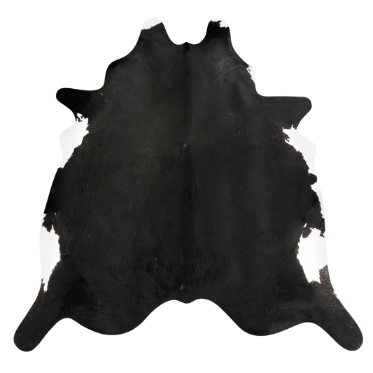 Natural Brazilian cowhide rug in Espresso & Ivory with Exotic markings, 212 x 252 cm
