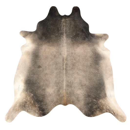 Natural Brazilian cowhide rug in Taupe, Beige & Espresso with Exotic markings, 234 x 252 cm