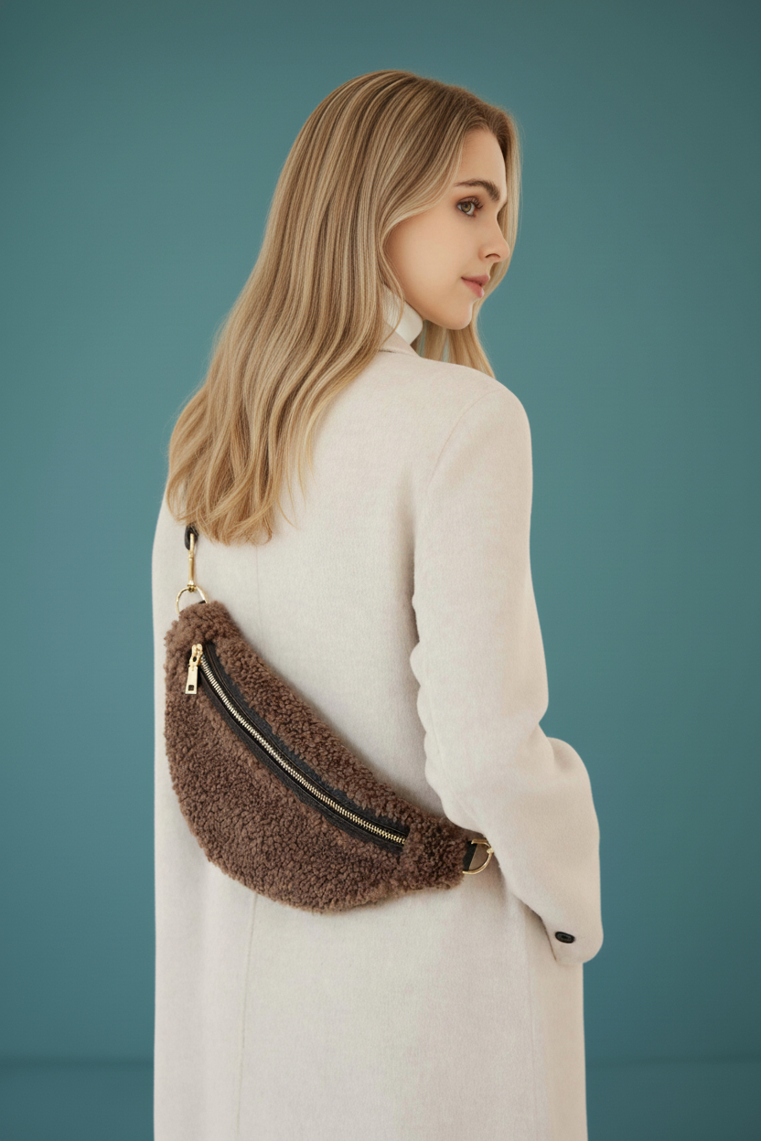 Nevina Shearling & Leather Bum Bag by Clemés