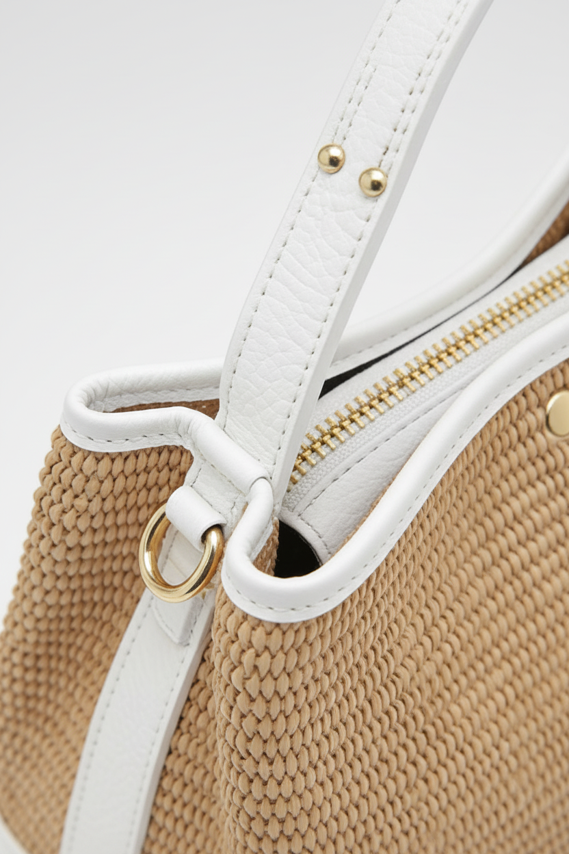 Cosima Raffia & Leather Bag by Clemés
