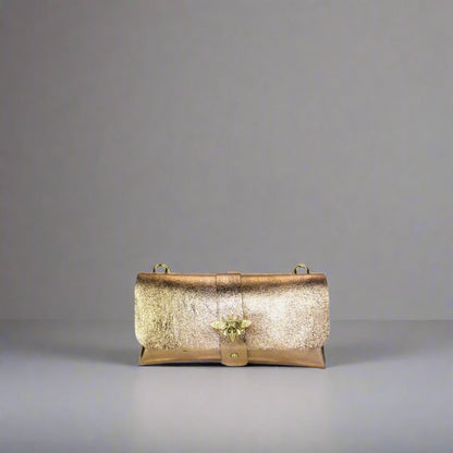 Anima Suede Leather Metallic Clutch Shoulder Bag by Clemés (7 Colours)