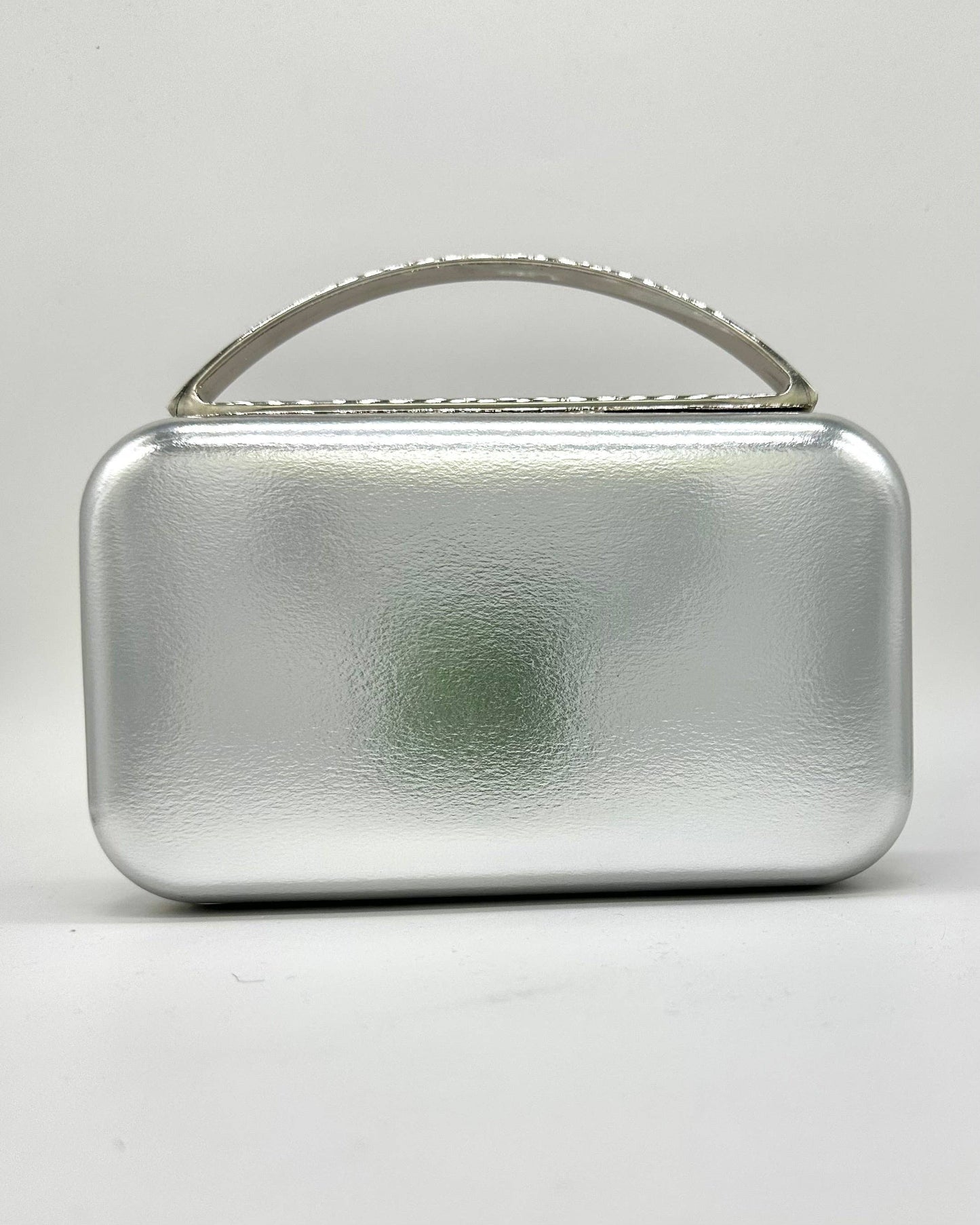 Odette Crystal Minaudière Clutch with Gold Handle by Clemés
