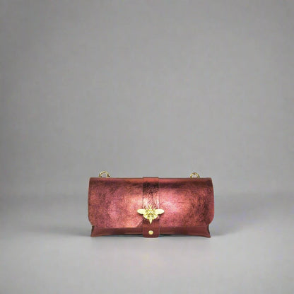 Anima Suede Leather Metallic Clutch Shoulder Bag by Clemés (7 Colours)