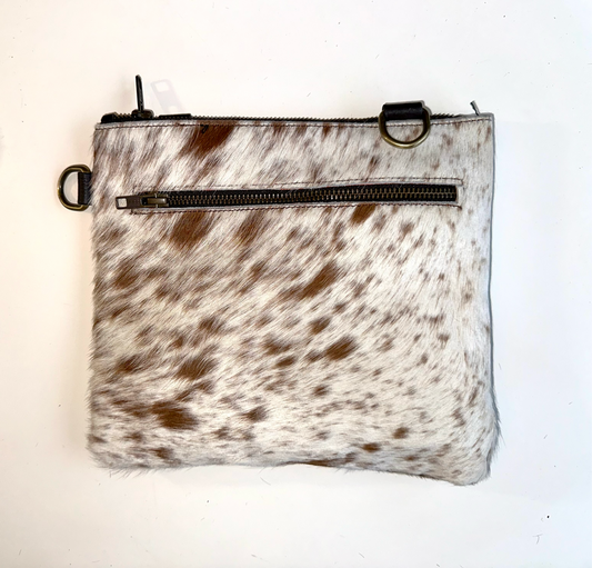 Natural Cowhide Double-Sided Crossbody Bag, Medium (23 x 21 cm)