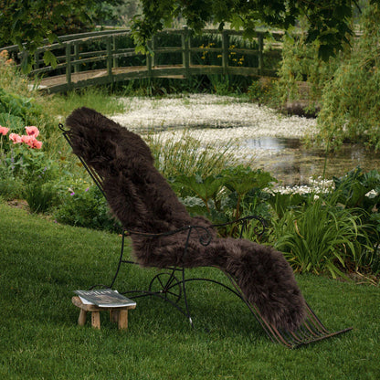 Natural Premium New Zealand Sheepskin Rug & Throw, Double, W65 x L180 cm, Chocolate