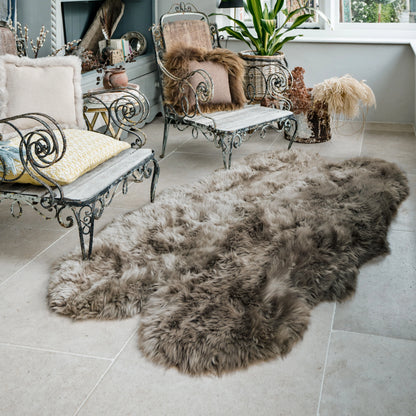 Natural Premium New Zealand Sheepskin Rug & Throw, Quad, W105 x L180 cm, Taupe