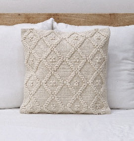Pebble Diamond Natural Cotton Cushion 50 x 50 cm