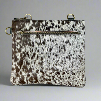 Natural Cowhide Double-Sided Crossbody Bag, Large (26 x 23 cm)