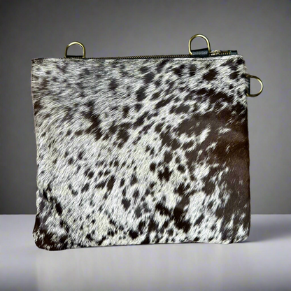 Natural Cowhide Double-Sided Crossbody Bag, Large (26 x 23 cm)