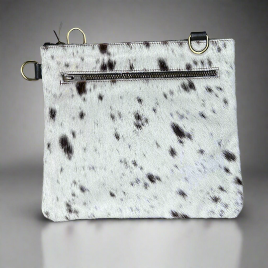 Natural Cowhide Double-Sided Crossbody Bag, Large (26 x 23 cm)