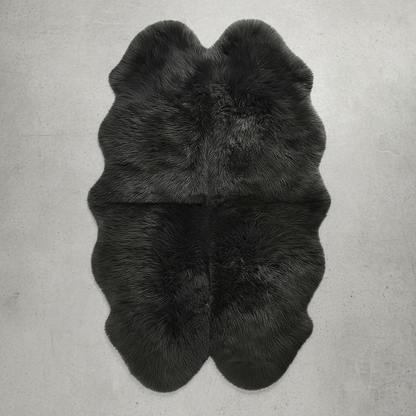 Natural Premium New Zealand Sheepskin Rug & Throw, Quad, W105 x L180 cm, Charcoal