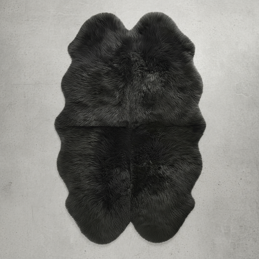 Natural Premium New Zealand Sheepskin Rug & Throw, Quad, W105 x L180 cm, Charcoal