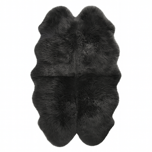 Natural Premium New Zealand Sheepskin Rug & Throw, Quad, W105 x L180 cm, Charcoal
